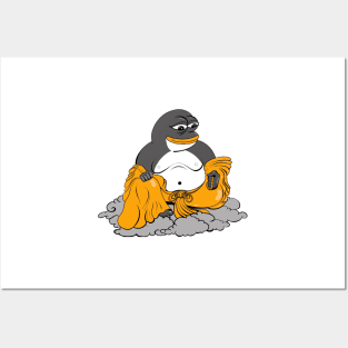 Funny Tux penguin meme Posters and Art